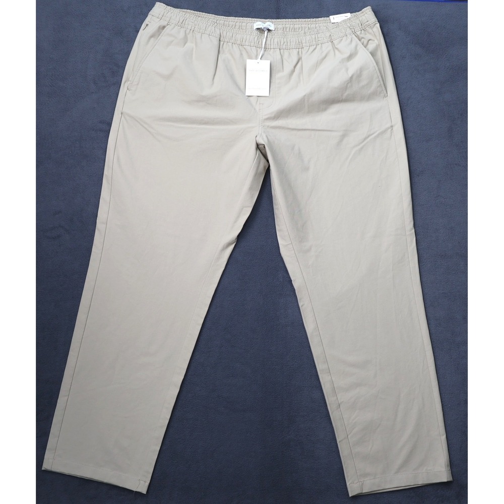 Free Assembly E-Waist Utility Chino Pants Mens 2XL Khaki Tan NEW Elastic Waist